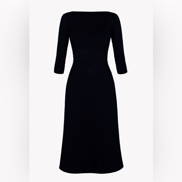 Cobalt Street 3/4 Sleeve BCI Cotton Boatneck Mid-calf Flared Black Dress 3XL - Picture 4 of 9